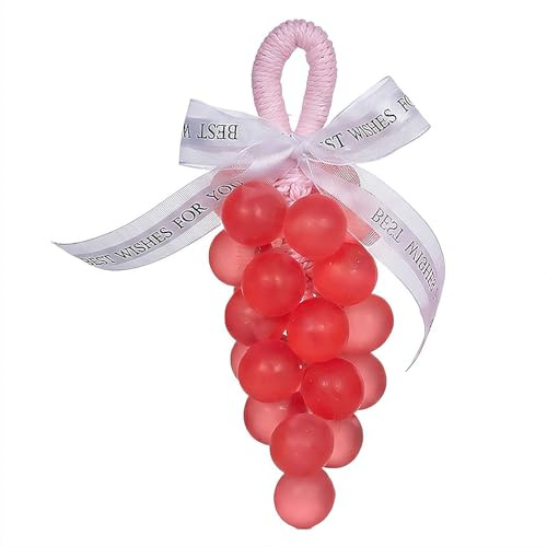 Grape Soap on a Rope, Handmade Grapes Cluster Shaped Soaps, Decorative Soaps Bars, for Washing Hands and Fresh Airs