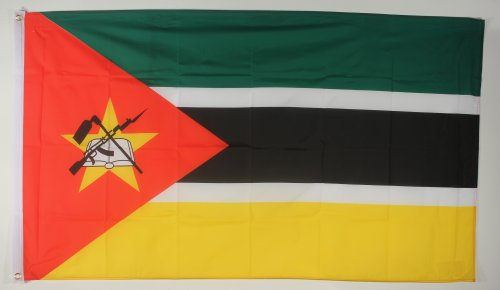 Buddel-Bini Flagge Fahne ca. 90x150 cm : Mosambik Nationalflagge Nationalfahne Mosambique