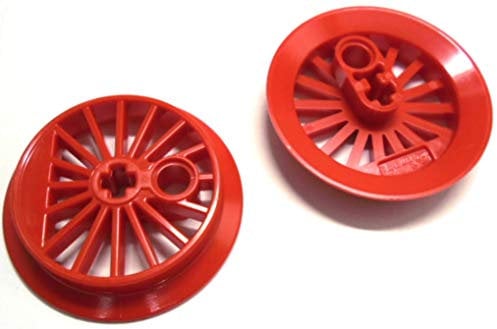 LEGO 2 Stück Eisenbahn Dampflok-Räder in ROT Durchmesser 37mm.