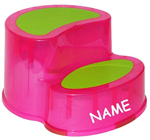 alles-meine.de GmbH Trittschemel/Tritthocker/Kindersitz - incl. Namen - groß - ROSA PINK - Kinderschemel & Kindertritt - ideal als Erhöhung & Sitz - Kinderhocker - auch für T..