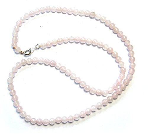 Amaryllis Kugel-Kette Rosenquarz 4 mm 45 cm lang