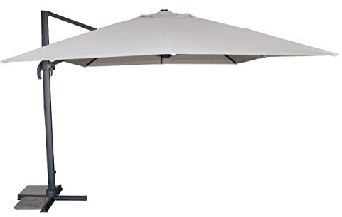 DCB GARDEN - P-05-GRIS - Parasol déporté alu 4x3 Polyester - 400x300x265 cm Gris
