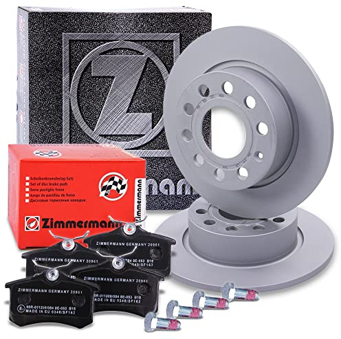 ZIMMERMANN Bremsenset Hinterachse inkl. Bremsscheiben Ø 253 mm Voll + Bremsbeläge hinten