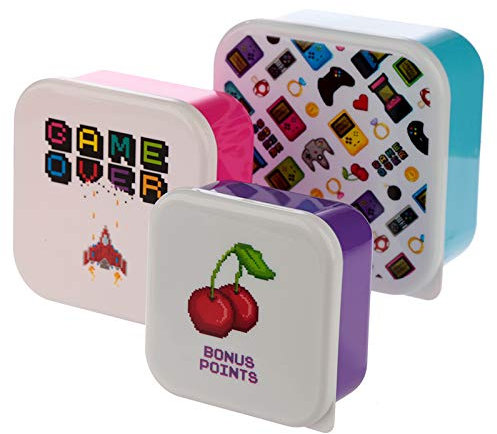Puckator Game Over Lunchboxen Brotdosen 3er Set S/M/L