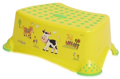 Lorelli einstufiger Kinder Badhocker Farm, Gummi-Noppen, Tritthocker rutschfest