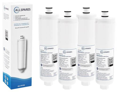 AllSpares Wasserfilter für Kühlschrank geeignet für Bosch Siemens CS-52 / CS-51/640565 und 3M 70020002518 (4 Stück)