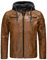 RED BRIDGE Giubbotto in pelle sintetica da uomo con cappuccio Giacca in similpelle Marrone M