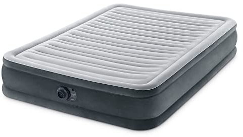 Intex Comfort Plush Mid Rise Dura-Beam Airbed with Internal Electric Pump, Bed Height 13, Gray, Full (600 lbs), Model Number: 67767ED