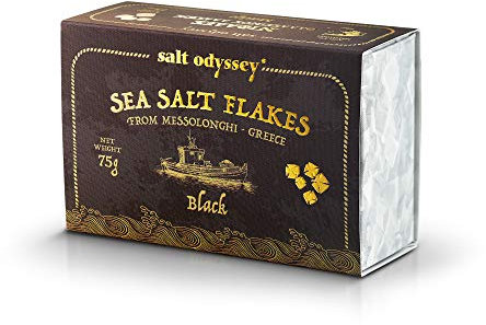 Salt Odyssey Escamas de Sal Marina Negras, Paquete de 3 x 75 g (Total: 225 g)