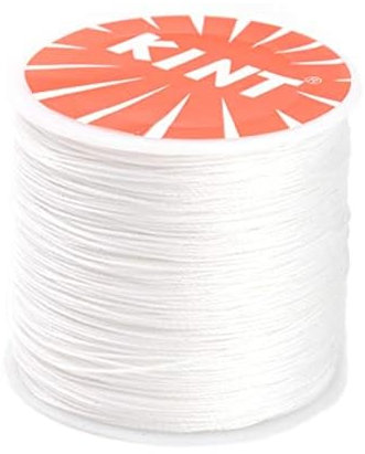 Cheriswelry Cordoncino in poliestere cerato, 160 metri, filo intrecciato rotondo da 0,45 mm, per perline con rocchetto, per gioielli fai da te, macramè, bianco