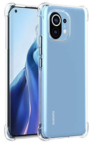 Cresee Kompatibel mit Xiaomi Mi 11 5G Hülle Case, Transparente Handyhülle mit Verstärkte Ecken Schutzhülle Dünn Weich Cover Stoßfest Bumper für Mi 11 5G (Transparent)