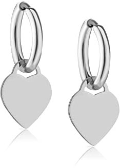inSCINTILLE Herz Ohrringe Damen Edelstahl Inklusive Geschenkbox (Silber)