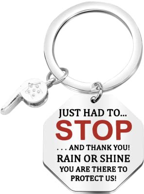 Crossing Guard Keychain Crossing Guard Thank You Gift Back to School Gift for School Crossing Guard, Regen oder Sonnenschein, Small