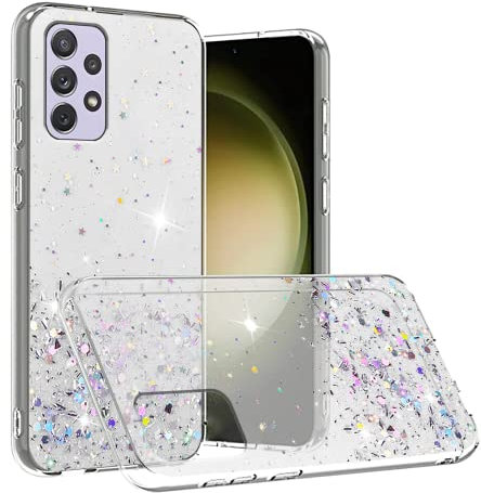 Wousunly für Samsung A53 5G Hülle Trasparenter Glitzer | Handyhülle für Samsung Galaxy A53 5G Silikon Durchsichtig Case Dünn (Klar)