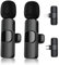 Mikrofon Wireless, Lavalier Mikrofon Ansteckmikrofon mit 2 Mikrofonen und 2 Stecker für Live Streaming/YouTube/TikTok/Facebook Live Rauschunterdrückung Automatische Synchronisierung