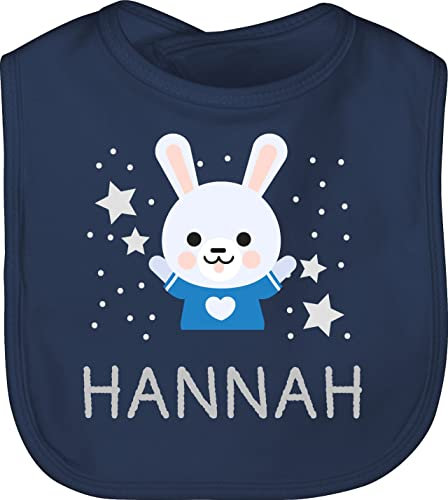 Baby Lätzchen - Hasen - Hase und Dein Name - Unisize - Navy Blau - personalisiertes babygeschenke zu ostern hasenmotiv personalisierte kinderlatz babygeschenk personlisiert rabbit namens geschenke