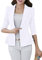 EFOFEI Femmes Formal Suit Jacket Lapel Casual Coat Solid Color Office Cardigan Waist Puff Sleeve Blazer Blanc 3XL
