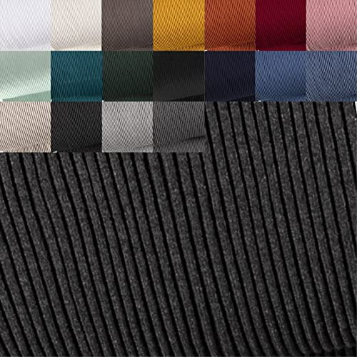 Grobstrick Bündchen Uni Meterware - Breit Gerippt - Cordstoff im Schlauch - Einfarbig - *Ab 25cm x 70cm, Farbe: 068 Anthrazit Meliert