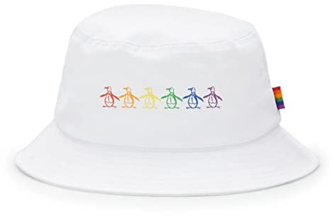 Original Penguin Regenbogen-Logo Baumwoll-Twill-Fischerhut, Weiss/opulenter Garten, Einheitsgröße