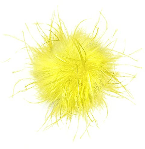 Broche Élégante pour Femme,MoreChioce Femmes Plume Broche Clip Style Vintage Plume Partie Décoration Broche Filles Décor Coiffe Naturel Plume D'autruche Collier Broche,Jaune