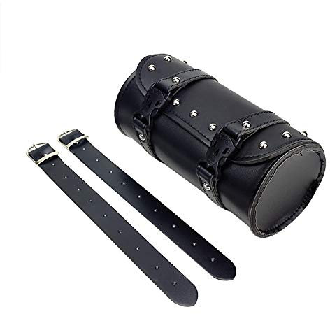 HCmotorku Motorrad Lenkertasche Satteltasche Werkzeugtaschen Gabel Werkzeugtasche Gabelrolle Lauftasche Sissybar Aufbewahrungstasche Leder Universal passend für Harley Yamaha Suzuki Kawasaki Schwarz