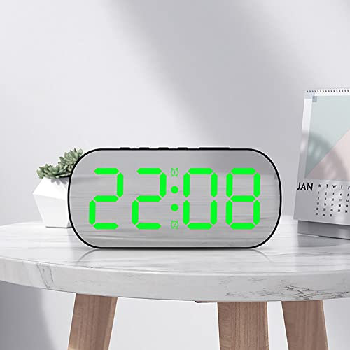 SPORTARC Digitale Wanduhr, großes Display, digitaler Wecker, einstellbare Helligkeit, LED-Digitaluhr, Countdown, große Uhr mit Datum, Woche, Temperatur (B-Grün)