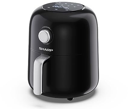 SHARP AF-GS404AU-B 4L 1300W Semi Digital Air Fryer with 25600rpm High Speed Hot Air, 2 Cooking Functions, 8 Preset Programmes & LED Display - Black