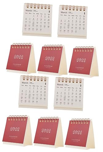 Amosfun 2 Sets 2022 Mini-tischkalender Tischkalender Bürokalender -kalender Papier Leicht für Die Familie 5 Stück