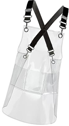 MagiDeal Transparente Schürze, öldichte Schürze, Kunst-Haarstylisten-Zubehör, Restaurant, angenehm zu tragen für Blumenladen, Bar-Farbschürze, Schwarz 60 cm