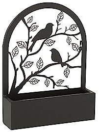 J-Line Decoration Murale/Pot De Fleur Oiseaux Metal Noir