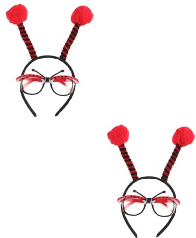 EXCEART 2 Sets Marienkäfer-Kostüm Cosplay-Anzug Marienkäfer-Kostüm Für Mädchen Abschlussball-Dekoration Plüschtiere Alien-Brille Marienkäfer-Foto-Requisite Alien-Stirnband Stoff