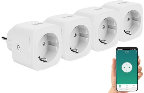 Luminea Home Control 4er-Set WLAN-Steckdosen, Apple-HomeKit-zertifiziert, mit App (Tischsteckdose)