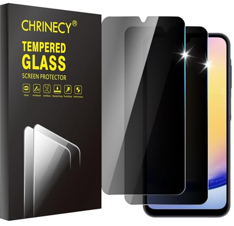2 pcs Protection Ecran pour Samsung Galaxy A25 5G, Privacy Film de Protection en Verre Trempé, Écran Anti-rayures, Anti-emprenites digitales, Haute Définition, Sans Bulles