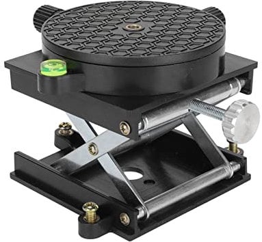 Piattaforma Elevatrice, Rotazione 360° 6,5Cm Espandibile Mini Martinetto a Forbice Tavolo Elevatore a Forbice in Lega di Alluminio, Supporto per Martinetto da Laboratorio a Forbice