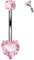 OUFER Body Piercing Titan Bauchnabelpiercing 14G Innen Bauchnabelpiercing Schmuck Herz CZ Bauchnabelpiercing Navel Bars 10/12/14/16mm Belly Button Bars Ring Belly Piercing