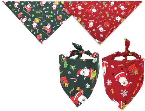 Halstuch Hund,Weihnachten Hund Bandana,Bandana für Hund,Weihnachtshund Bandanas,Hundehalstuch,2 Stück Haustier Dreieck Lätzchen für Katzen Hunde