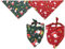 TUKNN Hund Bandana, 2 Stück, Rot, Grün, Baumwolle, 43 x 43 x 62 cm, Weihnachten, Klassisch, Cartoon, Atmungsaktiv, leicht zu reinigen