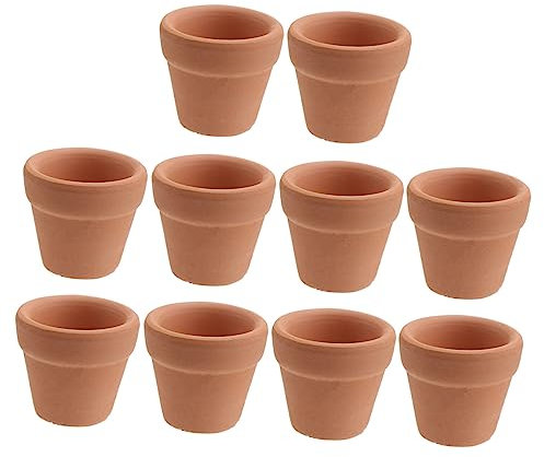 POPETPOP 10pcs Succulent Plants Pots Mini Pots for DIY Small Wide Terracotta Plant Pots with Saucer Terracotta Pots Clay Pots for Crafting Small Pots Terracotta Planter Kulad