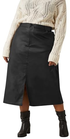EVANS Curve Coated Split Hem Midi Skirt - Women's - Plus Size Curve