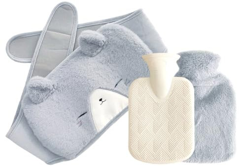 Wärmflaschengürtel,Tragbare Wärmflasche Aus Gummi Mit Weicher Taillenabdeckung,Wärmflasche Aus Gummi,Wärmflaschen Zum Anschnallen Zum Linderung Von Periode,Rücken,Unterleib,Bauch Schmerzen (Grau)