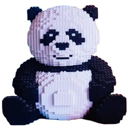 BaronHong Tierischer Panda-Miniblock-Bausatz, süßes 3D-Puzzle, Mini-Bausteine-Spielzeugkits, pädagogisches DIY-Partikelgebäude (Panda, M)