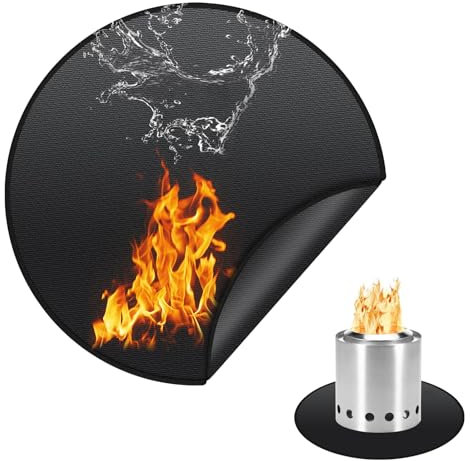 Fire Mat For Fire Pit, 20in Round Fire Pit Mat, 3 Layer Spark Embers Protection Mat for Hearth Chiminea for Decking for Decking,Grass,BBQ,Grill,Floor,Patio,Backyard,Camping