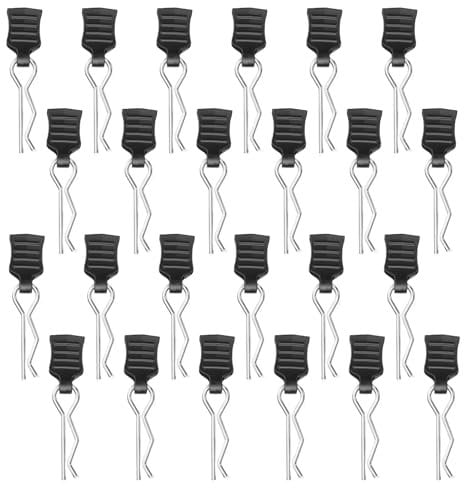 24 Stück Kompatibel mit Deerc Ersatzteile,Auto Clip Pins,Einfache Kompatibel Car Clips,Hochwertige Körper Shell Pin Bent Springy,für 1/10 1/12 1/16 Fernbedienung Auto Shell Modell Ersatzteil