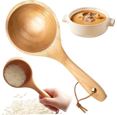 Pelle à farine en bois pelle à farine de 3x8 pouces avec boucle pelle à riz lisse et brillante pelle en bois polyvalente pour l'eau la soupe les haricots les céréales et plus encore