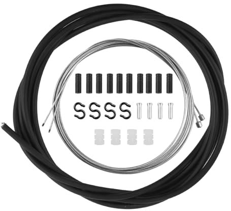 Kit Cavo Deragliatore Universale per Bici - Set Completo con Guaina 2M, Cavi in Acciaio Inox, Tappi Terminali e O-Ring - Compatibile con MTB, Bici da Corsa, Shimano e SRAM
