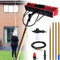 YFSMBD Teleskop Waschbürste mit Wasseranschluss 15 Meter Reinigungsbürste mit Teleskopstiel Ausziehbar | Fenster & PV-Anlagen-Reinigung | Weiche Borsten Inkl. Seifenspender, 35cm Bürste