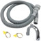 1.5/2/3/4M PVC Washing Machine Dishwasher Drain Waste Hose Extension Pipe with Bracket Set Wash Machine Ablaufschlauch for Washing Machines(4 Meter)