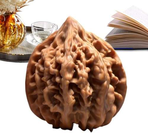Chinese Walnuts Fidget, Traditional Stress Ball, 1.57 inches Hand Massager, Realistic Toy with Grip, Relaxation Gadget with Modern Design, Home Accessories for Adults Students Seniors Elderly Travel