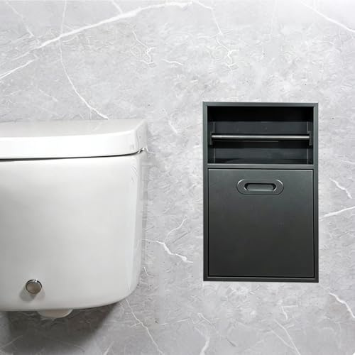Porte-Papier Toilette Encastré Porte-Papier Toilette À Niche Murale Encastrée, Alcôve Poubelle avec Distribution, Meuble De Salle De Bain Intégré Au Mur De Douche(2-in-1-B)