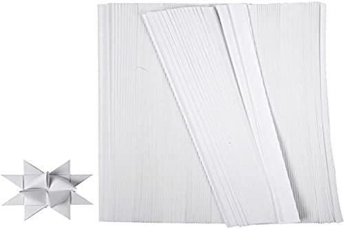 Creativ Company 20931 Papierstreifen zum Falten von Sternen, 500 Stück, Weiß